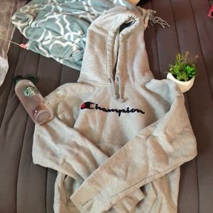Grey Authentic Champion Hoodie